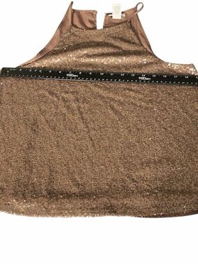 Clover & Scout  size large tan sequin top / camisole sleeveless key hole back